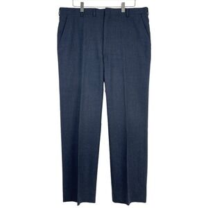 Hart Schaffner & Marx Blue Flat Front Wool Slacks Size 38x30